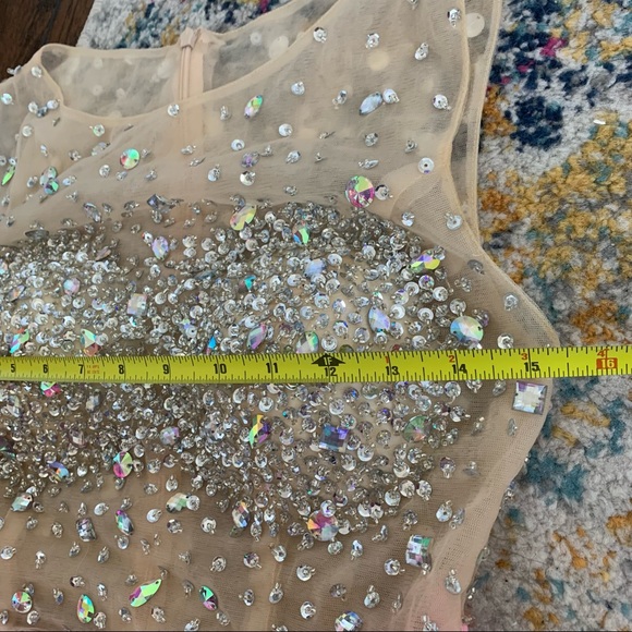 Pink Sparkle Fitted Ball Gown Prom Dress - Picture 5 of 14